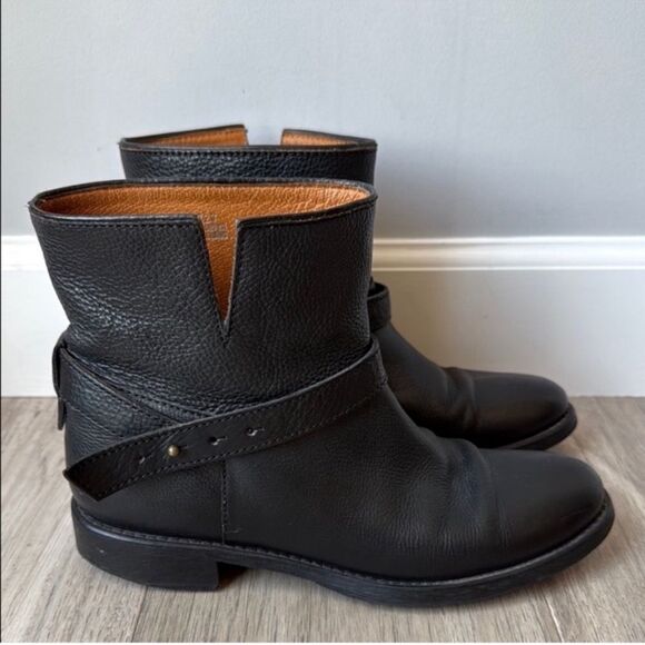 Madewell Moto Biker Boot Brass Strap Ankle - Picture 1 of 6
